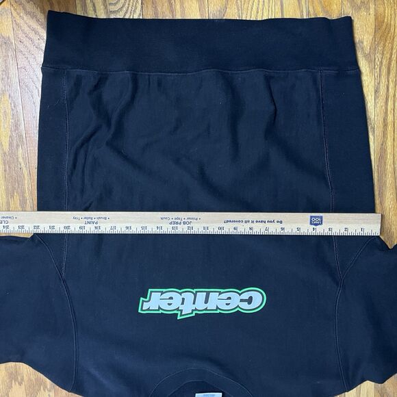 Y2K Champion Reverse Weave “Center” Screenprint Crewneck Sweatshirt Black Med - Picture 3 of 5